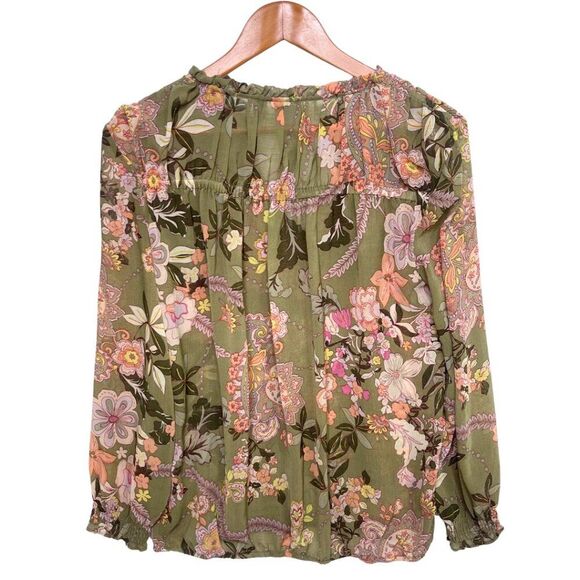 SOHO JEANS NY&CO | Women's Floral Blouse| Floral Sheer Top Size Medium - Picture 2 of 14